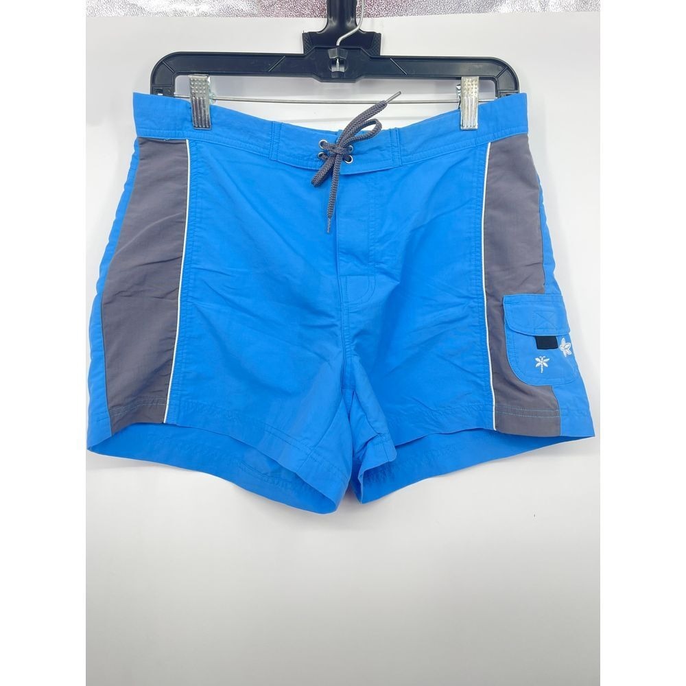 Vibrant Blue Outdoor Shorts with Gray‎ Accents